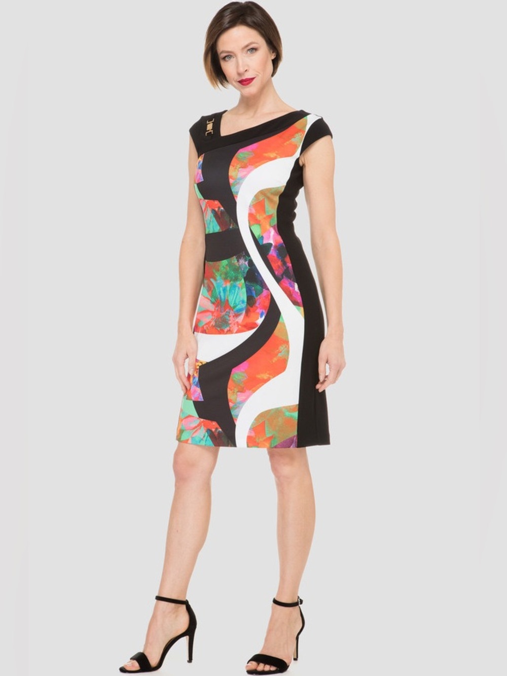 Joseph Ribkoff Women’s Size 8 Dress Midi Colourful Abstract Classy Feminine